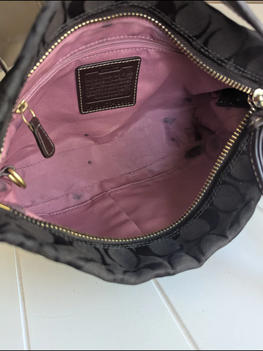Coach Signature brown Pleated Soho Shoulder Bag